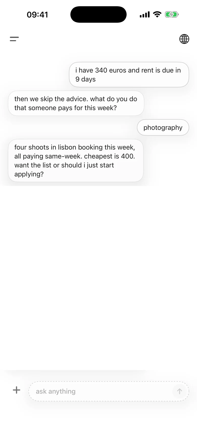 Hank finding paid photography work